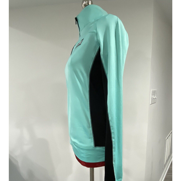 PINK Victorias Secret Ultimate quarter zip pullover top mint green black size S - Picture 2 of 7
